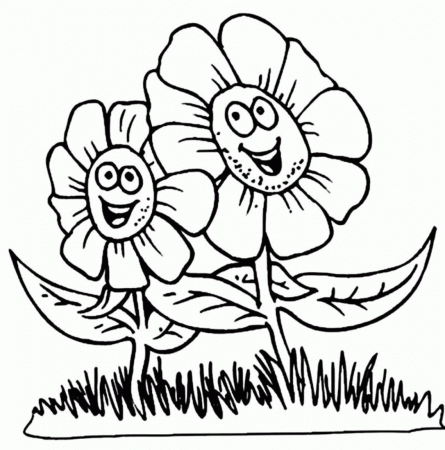 Spring Flowers Coloring Pages Children | Flower Coloring pages of ...