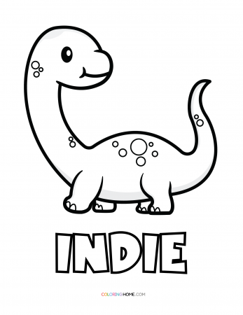 Indie dinosaur coloring page