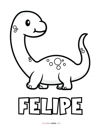 Felipe dinosaur coloring page