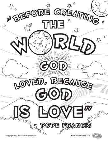 Download and Print - God is Love Coloring Page – Brother Francis