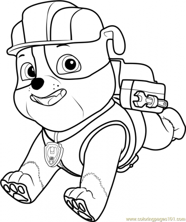 Rubble Coloring Page for Kids - Free PAW Patrol Printable Coloring Pages  Online for Kids - ColoringPages101.com | Coloring Pages for Kids
