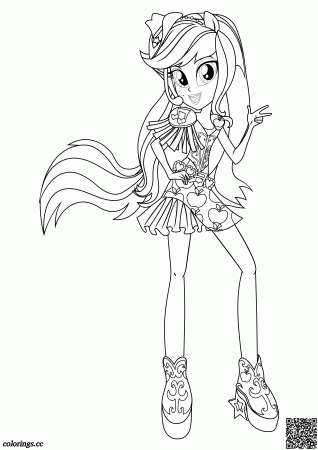 Rainbow Rocks Applejack coloring pages, My Little Pony Equestria Girls -  Rainbow Rock coloring pages - Colorings.cc