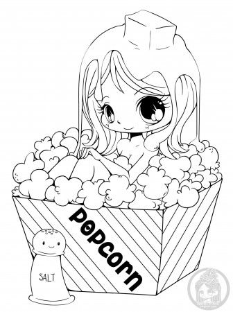 Popcorn girl - Return to childhood Adult Coloring Pages