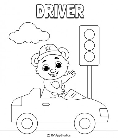 Taxi Driver Coloring Page | Free Printable Coloring Pages
