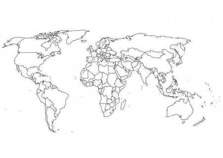 Maps: World Map Coloring Page