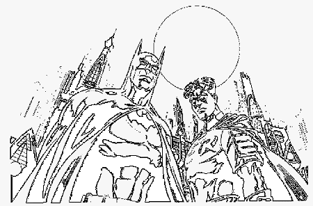 Batman & Robin Coloring Page