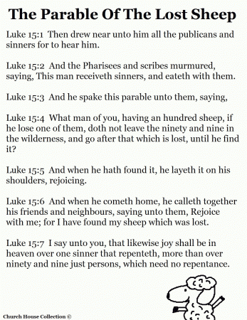 The Parable Of The Lost Sheep Sunday School Lesson