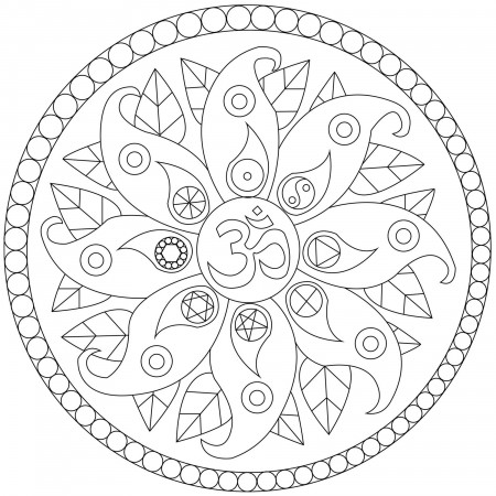 Simple Mandala with symbols - Easy Mandalas for kids