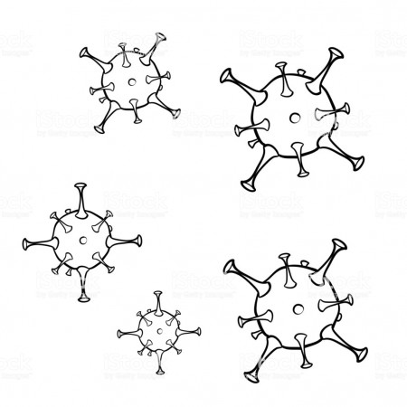 Hand Drawn Corona Virus Illustration Doodle Style Vector Isolated ...