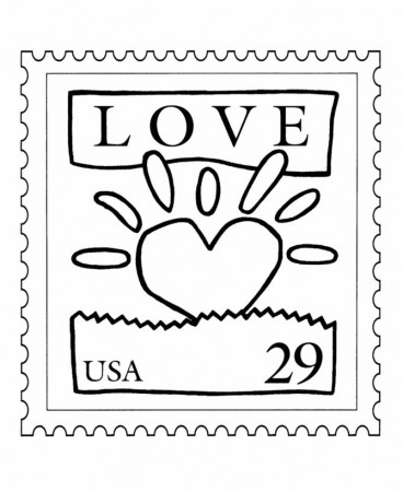 BlueBonkers: USPS Love Stamp Coloring Pages - Love Heart Stamp | Love stamps,  Stamp, Community helpers theme