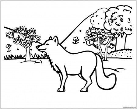 The Wolves In The Forest Coloring Pages - Forest Coloring Pages - Coloring  Pages For Kids And Adults