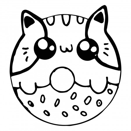 Kids Coloring Pages, Cute Cat Donut Character Vector illustration EPS And  Image 8980354 Vector Art at Vecteezy