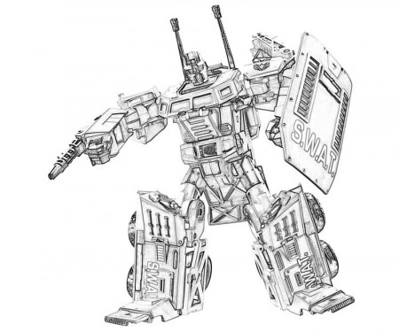 Transformers Swat Car Coloring Page - Free Printable Coloring Pages for Kids