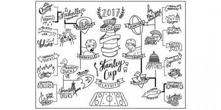 The 2017 Stanley Cup bracket has been illustrated into a coloring book page