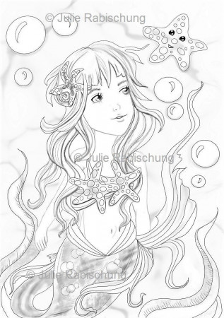 Printable Mermaid Coloring Page Mermaid Coloring Pagemermay - Etsy