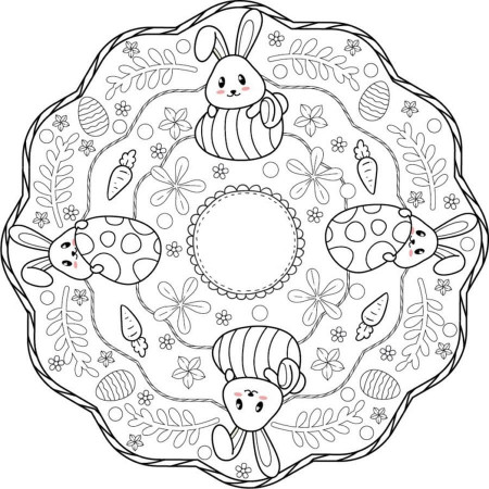 Lovely Easter Mandala Coloring Page - Free Printable Coloring Pages for Kids
