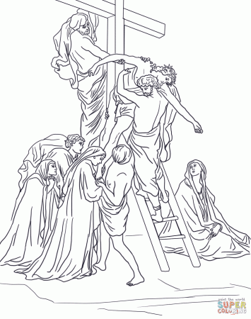 Jesus is Taken Down from the Cross Coloring Pages - Good Friday Coloring  Pages - Coloring Pages For Kids And Adults