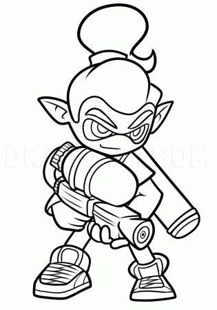 How to Draw an Inkling Boy From Splatoon, Coloring Page, Trace Drawing