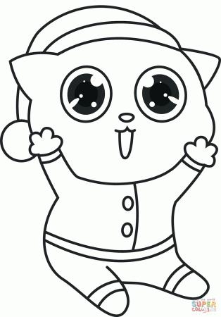 Cute Christmas Cat coloring page | Free Printable Coloring Pages