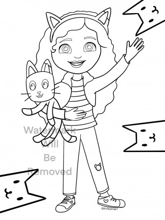 Gabby's Dollhouse Printable Coloring Activity Sheets