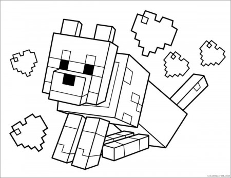 Minecraft Coloring Pages Games minecraft dog Printable 2021 0492  Coloring4free - Coloring4Free.com
