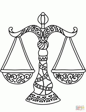 Libra zodiac sign coloring page | Free Printable Coloring Pages