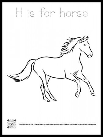 Letter H is for Horse Coloring Page ...