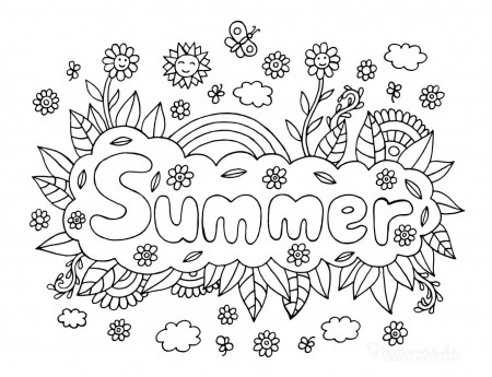 45 Printable Summer Coloring Pages for Adults & Kids - Happier Human