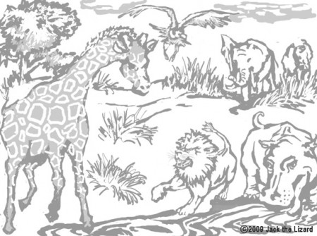 African Animals Coloring Pages - GetColoringPages.com