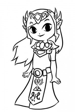 Princess Zelda 06 from The Legend of Zelda coloring page