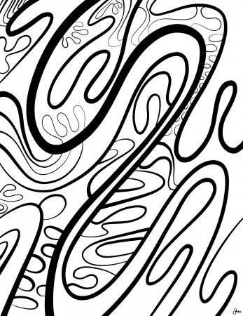 Groovy Abstract Coloring Page for Adults or Kids Instant - Etsy