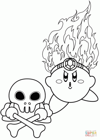 Fire Kirby coloring page | Free Printable Coloring Pages