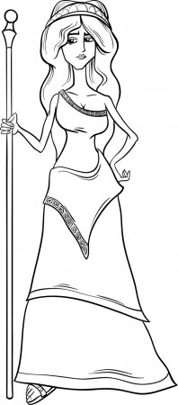Premium Vector | Greek goddess hera coloring page