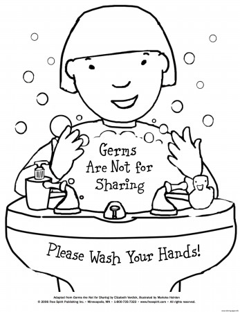 Germs Are Not For Sharing Coloring Pages Printable