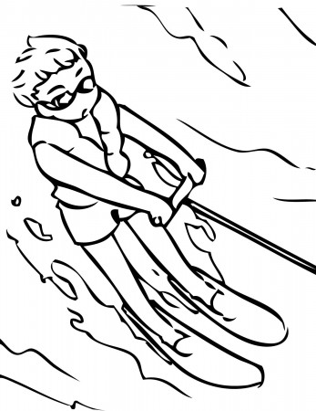 Kids Fun Coloring Water Skiing Waterskiën Boat Boat Coloring Pages Coloring  page digger colouring pictures circle time games apple coloring easy  construction paper crafts for toddlers easy arts and crafts for toddlers