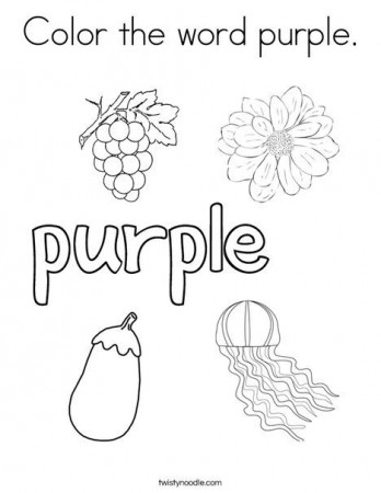 Color the word purple Coloring Page | Purple pages, Color worksheets for  preschool, Preschool color activities