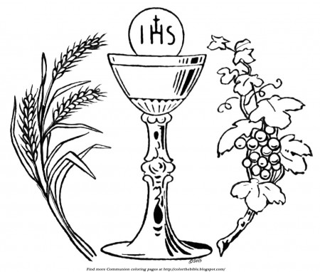 Color The Bible: Wheat and Grapes Communion Coloring Page ...