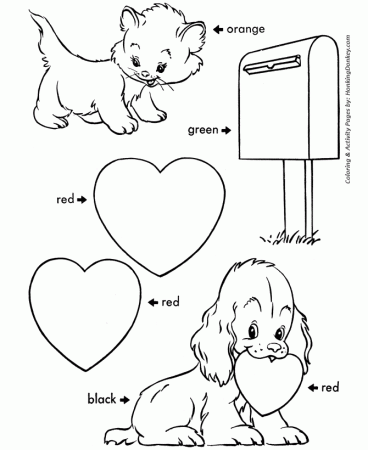 Valentine's Day Cards Coloring Pages - Color the Objects 
