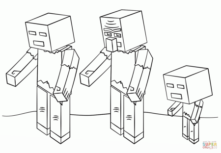 Minecraft Zombies coloring page | Free Printable Coloring Pages