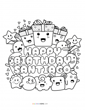 Happy Birthday Santiago coloring page