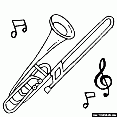 Bass Trombone Coloring Page | Trombone ...