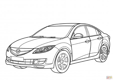 Mazda 6 Sedan coloring page | Free Printable Coloring Pages