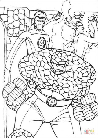Mr Fantastic The Human Torch And The Thing coloring page | Free Printable Coloring  Pages