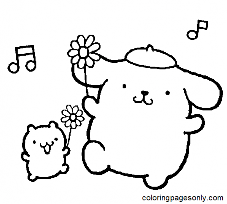 Pompompurin Sanrio Coloring Pages - Pompompurin Coloring Pages - Coloring  Pages For Kids And Adults