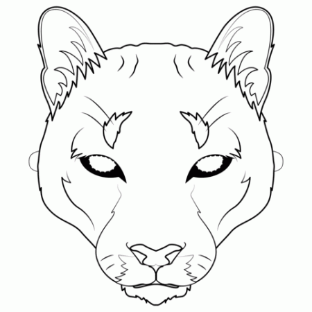 Máscara de Puma Dibujo para colorear | Lion mask, Mountain lion, Coloring  pages