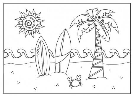 Printable Two Surf Boards coloring page for both aldults and kids.