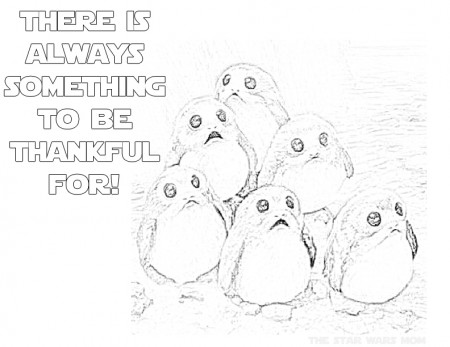 Star Wars Porgs Coloring Page - Thanksgiving - The Star Wars Mom – Parties,  Recipes, Crafts, and Printables