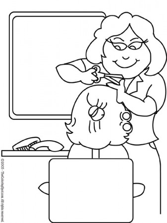 Hair Stylist Coloring Page | Audio Stories for Kids | Free Coloring Pages |  Colouring Printables