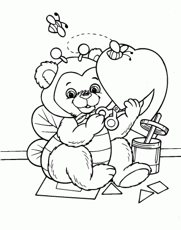 Free Valentine Coloring Pages For Kids Archives - gobel coloring page