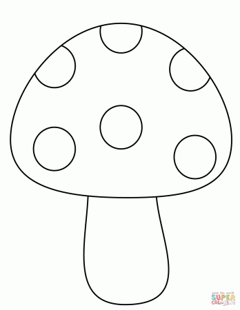 Simple Mushroom coloring page | Free Printable Coloring Pages